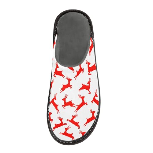 Slippers for Women Red Deer Silhouette Pattern Soft Winter Warm Shoes Indoor Outdoor Non-Slip House Travel Slippers3