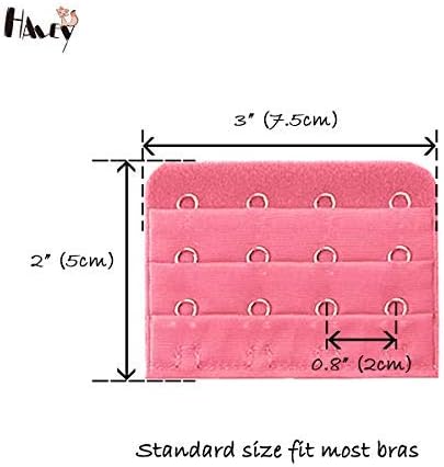 Haley Party Bra Extenders 3-4 Hook Bra Strap Extender for Plus Size Bra Extensions (4 PCS-Pack)