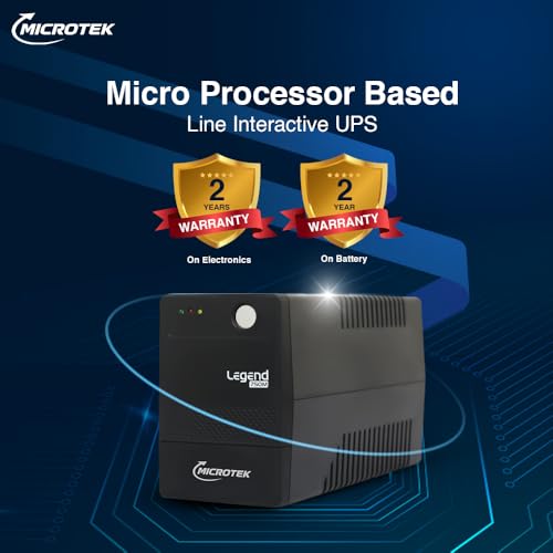 Image of Microtek Legend 750M Line Interactive UPS 650VA /360W | Microprocessor Based UPS for CCTV Camera, WiFi Router, Medical Equipment & Broadcast Studio | 2 Year Electronics Warranty + 1 Year Battery