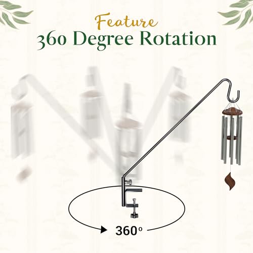 Idzo Deck Bird Feeder Hanger for Railing, 28inch Deck Hook for Bird Feeder Pole, Durable 3 Layers Powder Coated & Sturdy 1 Piece Solid Steel Construction for Hanging Decorations, 2 Pack by IDZO - Image 4