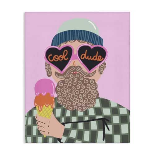 Cool Dude Checkered Ice Cream, 16 x 20 Inch Canvas Wall Art