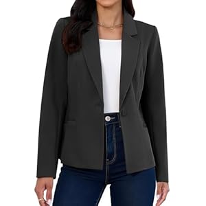 luvamia Blazers for Women Business Casual Long Sleeve Suit Jackets Professional Blazer with Pockets Work Office Outfits