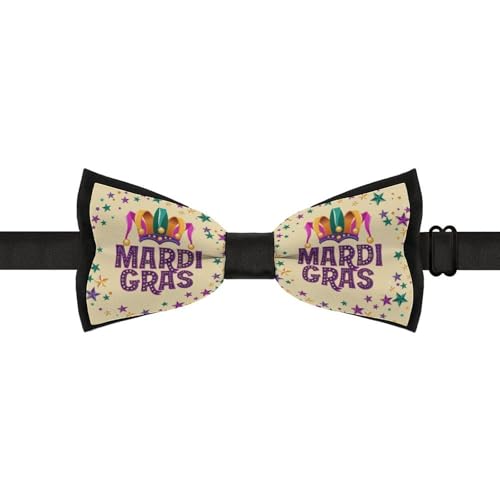 Mardi Gras Bow Tie for Men Adjustable Necktie Funny Tie Neck Ties for Weddings Party