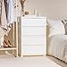 IRIS USA Plastic Drawer Storage Organizer, 4-Drawers, for Classroom Art Supplies Dresser Closet Bathroom Dorm Bedroom Laundry Room, Wide, White Frame with Matte White Front Panels