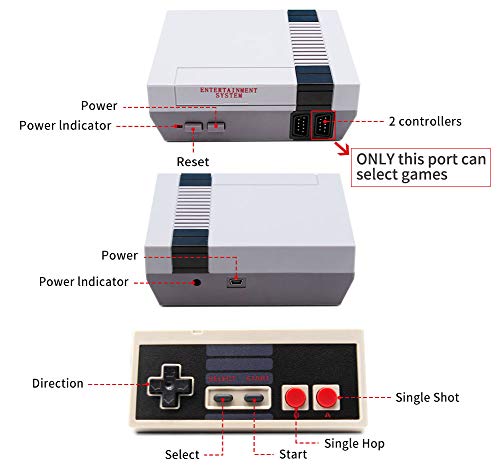 Classic Mini Game Console, Built-in 620 Video Game Console, NES Classic Mini Game Console, Classic NES Controllers 2-Pack, Used for Birthday Gift, Kid Gift.