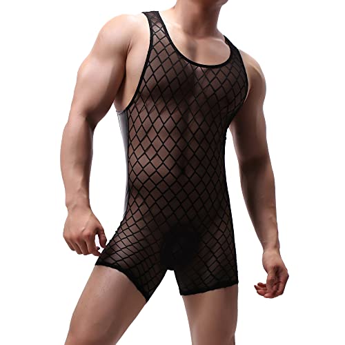 Men's Sports Leotard Bodysuit Jumpsuit Boxers Briefs Wrestling Singlet Bulge Exercise Muscle Bodybuilding3