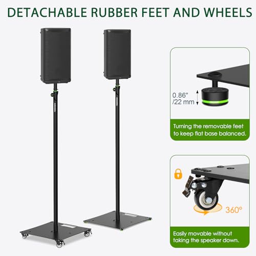 Vondynote Multi-Purpose Speaker and Lighting Stand Kit 71\" Height Adjustable 35mm Pole Mount with Flat Base, with Portable Carry Bags
