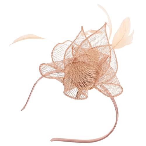 Fascinateur Vintage en Jute Rose Alipis, Coiffe Haute Couture pour Femme