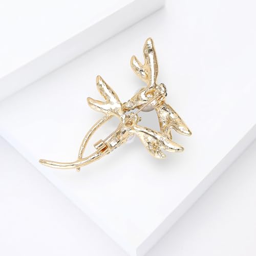 Image of Dragonfly Brooch and Pins for Women Enamel /Rhinestone Crystal Dragonfly Animals Brooches Jewelry for Mom Wife Elegant Dress Accessories Birthday Gifts