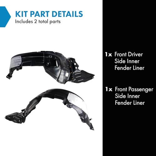 Image of TRQ Front Inner Fender Liner Set Compatible with 2013-2016 Lexus GS350 GS450h LX1248122 LX1249122