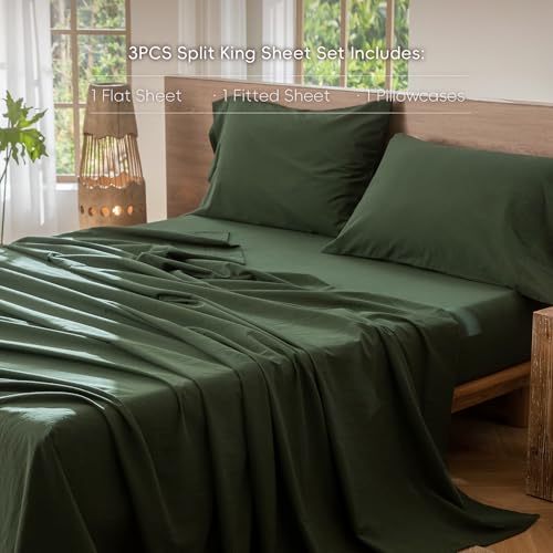 Image of MooMee Sheet Set 100% Washed Cotton Linen-Like Extra Deep Pocket Twin | Relaxed Linen-like Texture. Soft, Breathable & Lightweight Comfort. 15-19 inch Extra Deep Pocket with All-around Elastic