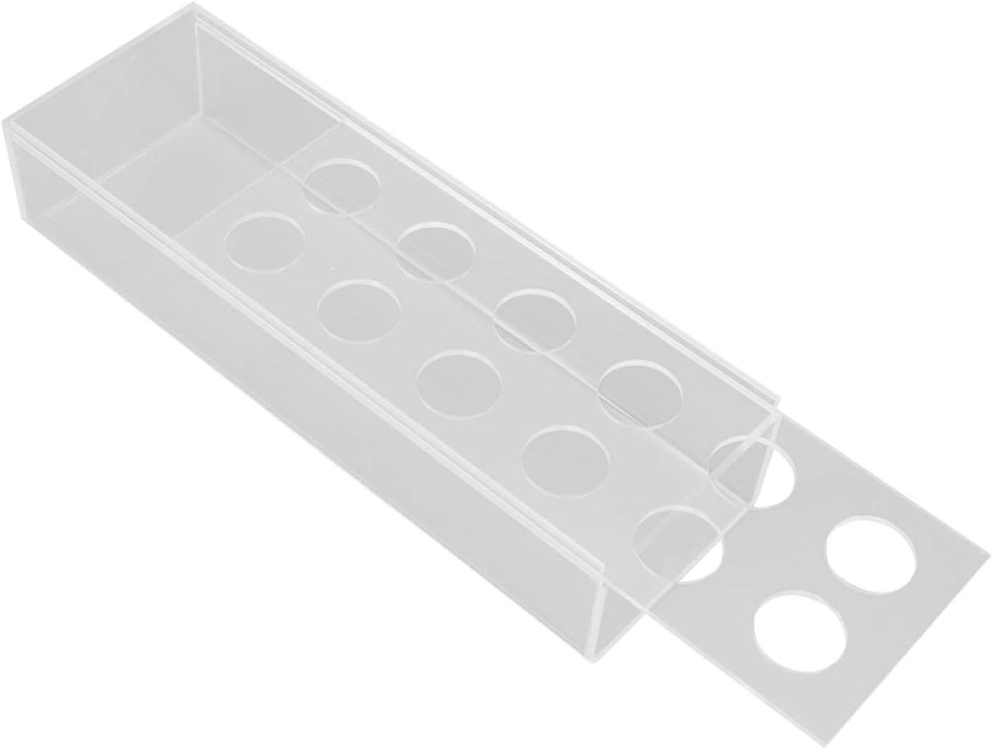 Clear Acrylic Flower Vase Multi Holes Elegant Decorative Long Rectangle Vase for Wedding Home Dining Table Decor (30cm)