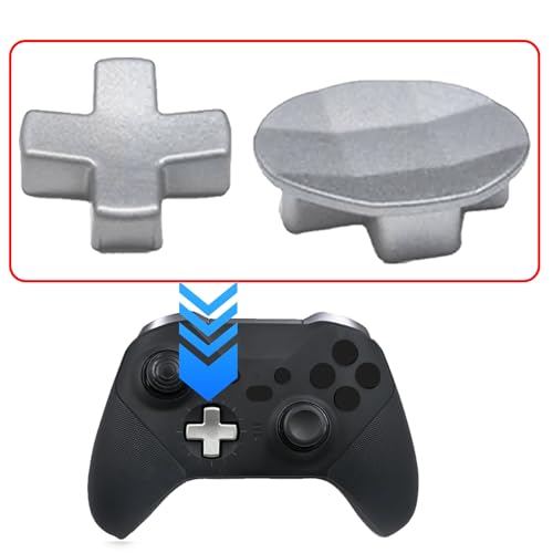 Image of 2 Pcs Metal D-pads for Xbox One Elite Series 2 ,Replacement Parts Metal D-pads Kits for Xbox One Elite Series 2Controller (Silver) [video game]