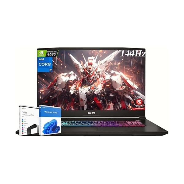 MSI Katana 17 Gaming Laptop, 17.3″ 144Hz FHD, 64 GB DDR5 RAM, 4 TB SSD, Intel i7-13620H, GeForce RTX 4060, Backlit KB, Cooler Boost 5, Windows 11 Pro, with Microsoft Office Lifetime License