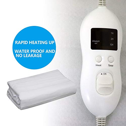 Newlifeelectronic Heated Mattress Pad, Electric Heating Bed Toppers With Easyset Control And Timer, Fast Heating Technology, Ultra-Fresh Anti-Bacteria Extra Comfort, White (Queen Size) #TOP5