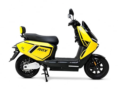 Image of EOX ROX Electric Scooter for Adults | 48V Removable Lithium Battery | 50-60 km Long-Range Ride | Lightweight Non-RTO E-Scooter (SPORTS YELLOW)
