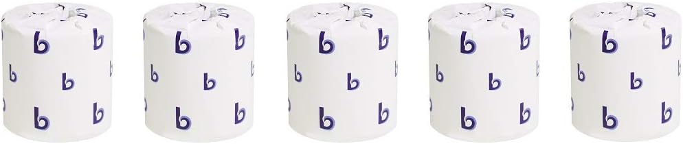 Boardwalk BWK6144 Two-Ply Toilet Tissue, White, 4" x 3" Sheet, 400 Sheets per Roll (Case of 96 Rolls) (5-(Pack))