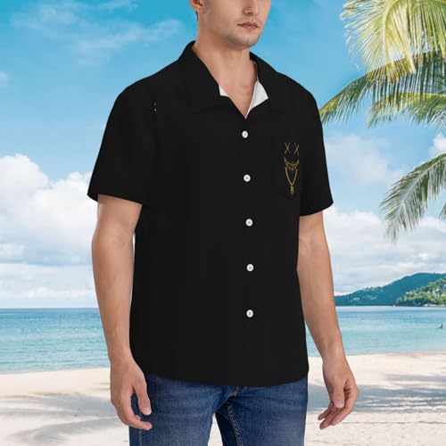 Mask Bitcoin Chain Crypto Money Coin Blockchain Men's Casual Hawaiian Shirts Holiday Beach Short Sleeve Shirts - Image 8