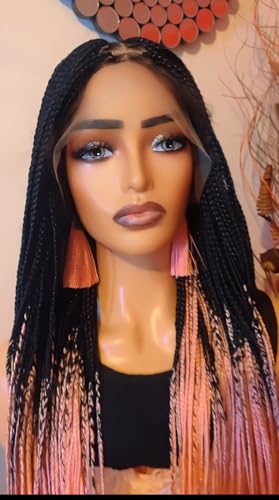 Perruque Full Lace tressée bicolore pour un look sophistiqué en soirée
