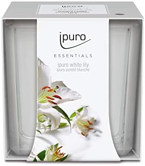 ipuro - Dekoracyjna świeca zapachowa ipuro white lily - minimalistyczne i purystyczne świece zapachowe w szkle - intensywne świece zapachowe z kwiatowymi delikatnymi nutami - stylowa świeca 125 g