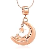 constantlife Collar de urna de gato de luna para cenizas, joyería de cremación para amantes de los gatos, colgante conmemorativo para pérdida de mascotas, regalo para mujeres y hombres, Acero