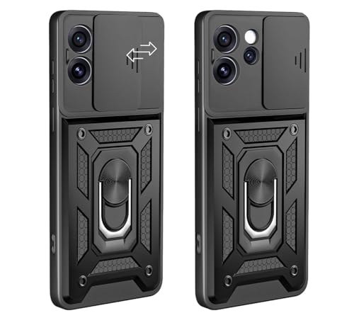 Image of Tough Armor Bumper Back Cover Case for Oppo Reno 15 Pro Mini 5G | Sliding Camera Cover, Kickstand & Ring Holder 360 Degree Protection Back Cover Case for Oppo Reno 15 Pro Mini 5G - Black