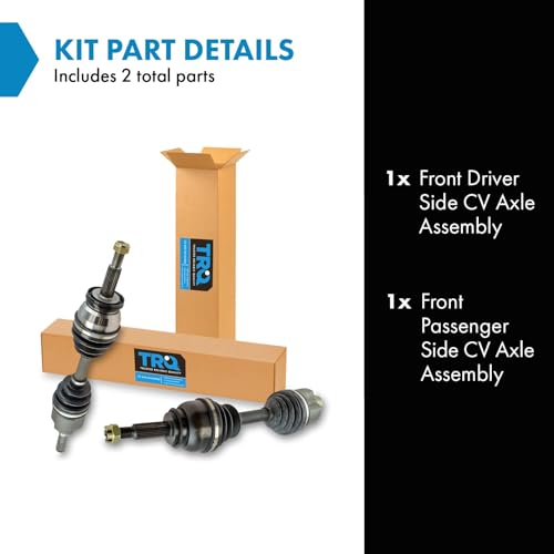 Image of TRQ Front Driver & Passenger Side CV Axle Assembly Set for 1995-2001 Ford Explorer 1997-2001 Mercury Mountaineer 2000-2002 Ford Ranger 2000-2002 Mazda B3000 2000-2005 B4000 without Pulse Vacuum Hubs