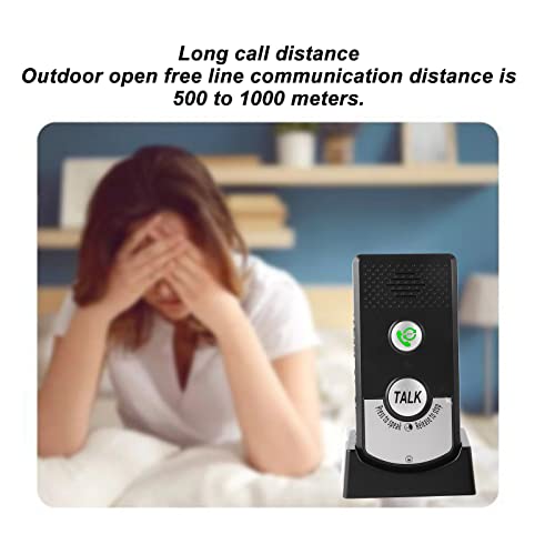 Campainha de Interfone Sem Fio, Botão Iluminado, Volume Alto, Fino, Campainha de Voz Bidirecional pa