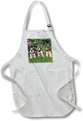 3dRose apr_266_4 22 by 30-Inch Schnauzer Apron with Pockets, Full, Black