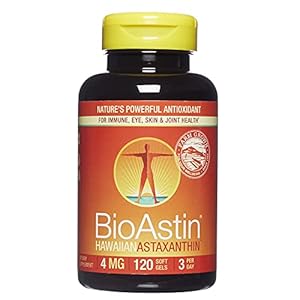 Nutrex Hawaii, BioAstin Hawaiian Astaxanthin – 4mg, Hawaiian Grown Premium Antioxidant – Supports Recovery from Exercise…