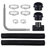Happybuy Diesel Heater Ducting Kit, 3' Expandable Air Conduit Tubing, 1' Stainless Steel Emission Tube, Dual Air Vents, Suitable for 2KW/5KW/8KW Diesel Standby Heaters