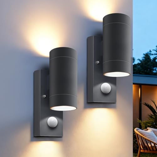 Luces de pared para exteriores PIR con sensor de movimiento lámpara de aluminio IP65 GU10