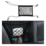 Suvnie 2-Layer Car Mesh Net Organizer, Four-Side Elastic Seat Net Cargo Tissue Purse Holder Between Seats, Auto Driver Storage Netting Pouch, Barrier of Backseat Pets Kids