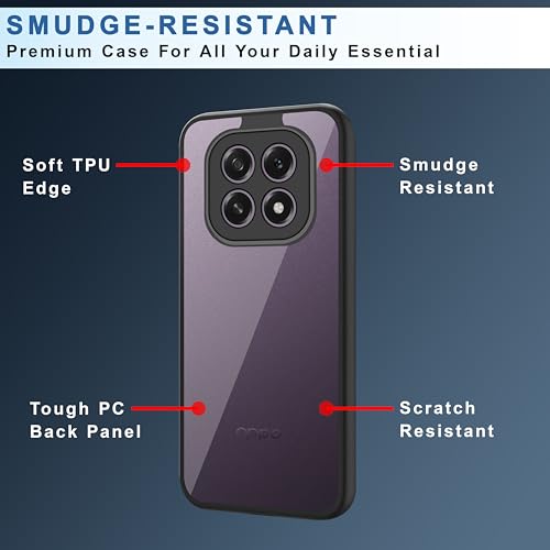 Image of CEDO Backcover for Oppo F29 (5G) | Camera Protection Bump Shockproof Edge | Ultra Hybrid Transparent Acrylic Clear TPU+PC Hard Backcase Cover (Black)