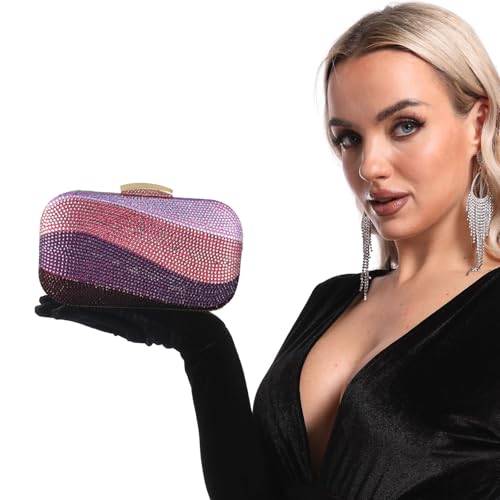 Image of Boutique De FGG Mini Rhinestone Clutch Purses for Women Formal, Luxury Crystal Clutch Evening Handbags, Party Dinner Purse