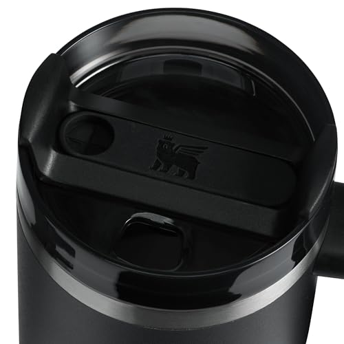 Image of STANLEY Quencher H2.0 Tumbler with Handle and Straw 14 oz | Flowstate 3-Position Lid | Cup Holder Compatible for Travel | Insulated Stainless Steel Cup | BPA-Free | Black 2.0