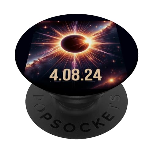4.08.24 Total Solar Eclipse America Totality Spring PopSockets Swappable PopGrip 4.08.24 Total Solar Eclipse America Totality Spring PopSockets Swappable PopGrip