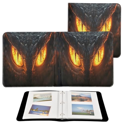 Álbum de Fotos Autoadhesivo DIY Scrapbook Álbum Ojos de Dragón Negro 3 Anillas 40 Páginas 8x10 para Recuerdos miniatura 2