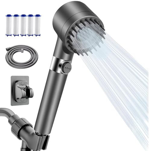 High Pressure Shower Head with Handheld & Filter, 4 Spray