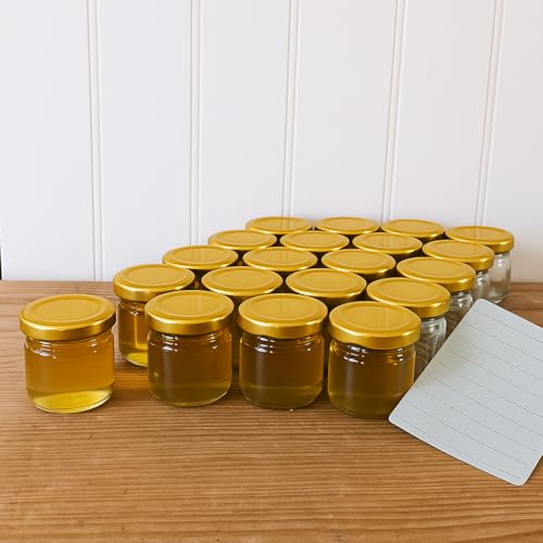 OOPS TOYS 24er Set Einmachgläser 40 ml Mini mit Deckel Gold - Marmeladengläser mit Schraubdeckel - Mini Einweckgläser mit Etiketten - Kleine Gläser, Marmeladengläser (Gold, 24 Stück) OOPS TOYS 24er Set Einmachgläser 40 ml Mini mit Deckel Gold - Marmeladengläser mit Schraubdeckel - Mini Einweckgläser mit Etiketten - Kleine Gläser, Marmeladengläser (Gold, 24 Stück)