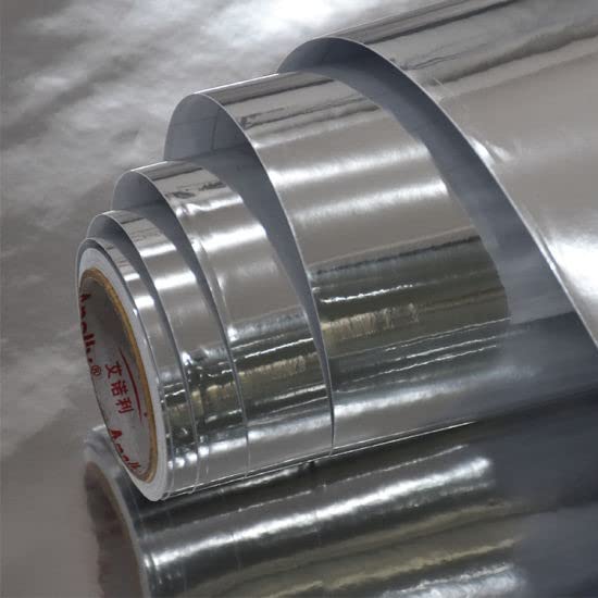 Silver Mirror Chrome Vinyl Wrap Car DIY Wrap Sheet Roll Film Sticker Decal Rated for Automotive & Bike (12 x 26)