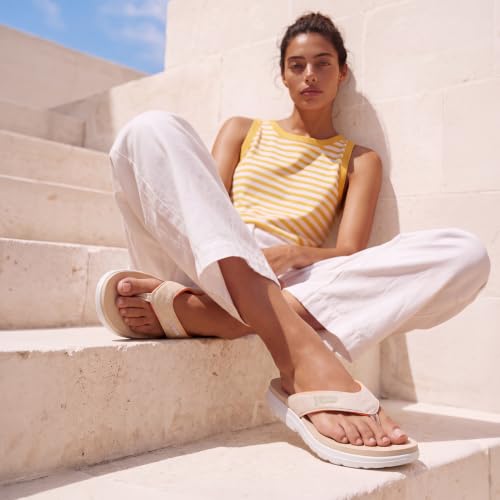 Image of YOHO Fauna 002 V-Strap Slippers for Women | Lightweight EVA Comfort | Platform Sole | Breathable Fabric Upper | Shock Absorption | Water-Resistant | Easy to Style