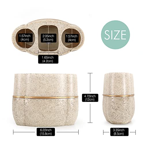 Lewondr Toothbrush Holder, Khaki #TOP6