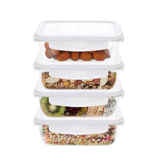 Image of Cutting EDGE 640ml Rectangular Borosilicate Glass Food Container (Set of 4)