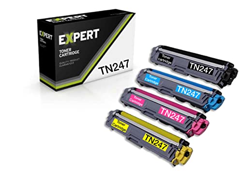 Expert Compatible Toner TN-247CMYK Toner Value Pack for Brother TN247 TN-247 TN243 DCP-L3550CDW DCP-L3510CDW HL-L3210CW MFC-L3770CDW HL-L3230CDW MFC-L3750CDW MFC-L3730CDN (Black Cyan Yellow Magenta)