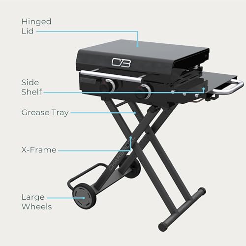 Char-Broil 463711223 Charbroil® 22 Inch Performance Series™ Folding Cart 2-Burner Portable Propane Gas Griddle thumb #3