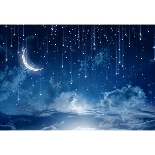 Ttincceer Notte Stellata Sfondo 300x200cm Luna Brillante Stelle Fotografia Sfondo