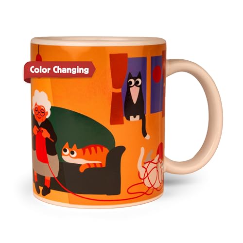 Taza Cambia Color Kikkerland Cat Lady 11 oz miniatura 1