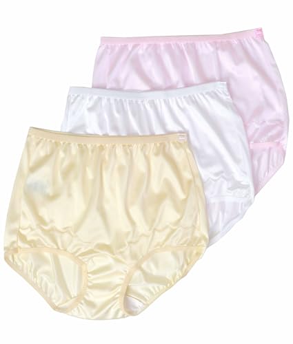 Image of Dixie Belle Women's Underwear Nylon Brief High Waist Scallop Trim 3-Pack 719