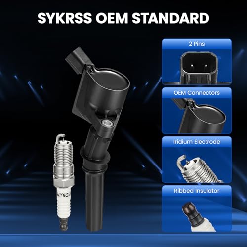 Image of Ignition Coils Pack (8 Coils DG508+8 Iridium Spark Plugs sp479)-Cure Misfires & Rough Idle for Ford F-150 / Mustang /Expedition /E-Series (5.4L /4.6L V8)-Direct OE Replacements SP493 DG481